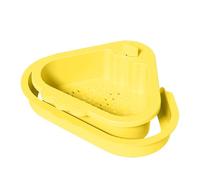 Panier d'évier avec filtre à double couche, organiseur d'angle de cuisine pour rincer les pâtes, légumes, fruits, maison, appartement, salle de bain, 22 x 26 x 9 cm