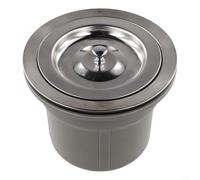 Panier d'évier de cuisine en acier inoxydable 140 mm | Acier inoxydable antirouille, attrape les grosses particules alimentaires, s'adapte aux canalisations de 140 mm
