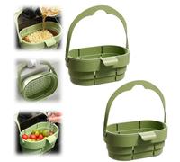 Panier d'évier pliable à suspendre - Passoire de cuisine extensible avec couvercle à rabat - Passoire alimentaire pour économiser de l'espace - Passoire de robinet multifonction pour cuisine