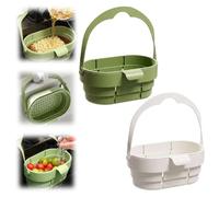 Panier d'évier pliable à suspendre - Passoire de cuisine extensible avec couvercle à rabat - Passoire alimentaire pour économiser de l'espace - Passoire de robinet multifonction pour cuisine