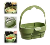 Panier d'évier pliable à suspendre - Passoire de cuisine extensible avec couvercle à rabat - Passoire alimentaire pour économiser de l'espace - Passoire de robinet multifonction pour cuisine