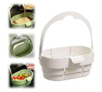 Panier d'évier pliable à suspendre - Passoire de cuisine extensible avec couvercle à rabat - Passoire alimentaire pour économiser de l'espace - Passoire de robinet multifonction pour cuisine