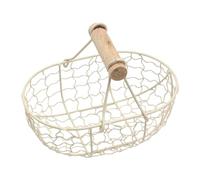 Panier D'oeuf Vintage, Porte-œufs En Métal Panier Métallique Avec Poignée, Panier À Oeufs En Métallique Avec Manche En Bois Panier De Collecte D'oeufs De Style Country ntage