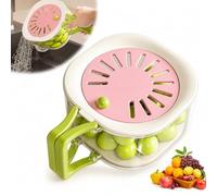 Panier égouttoir et de conservation 2 en 1 - Multifonction - Pour fruits et légumes - Avec passoire - Poignée pliable - Essoreuse à salade de fruits et légumes - Rose