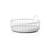 Panier en acier laqué gris clair