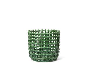 Panier en Céramique Grand Vert Émeraude