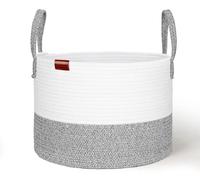 Panier en corde de coton, pliable, 40x40x28 cm, couleur gris