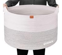Panier en corde de coton tressée, avec des poignées, d'un diamètre de 55 cm et d'une hauteur de 35 cm