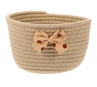 Panier en Coton Tressé Nœud, Petit Modèle Rond Blanc | Rangement Fils et Linges, Style Nordique, Texture Délicate, Usage Bébé et Garçon et Filles