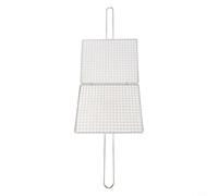 Panier en maille pour barbecue en acier inoxydable avec design pliable pour un rangement compact et un transport pratique aux campings (35 × 25 cm)