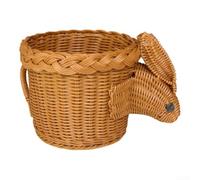 Panier en osier élégant en forme d'animal - Style rotin tressé - Pour fruits et collations - Décoration d'intérieur moderne (lapin rond)