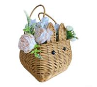Panier en osier élégant en forme d'animal - Style rotin tressé - Pour fruits et collations - Décoration d'intérieur moderne (lapin)