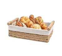 Panier en Osier,Organisateur Tressé en Corde de Papier avec Poignées et Doublures - Organisateur de Bureau - Pour Salon Chambre Dressing Cuisine Salle de Bain Chambre Enfant Garde-Manger Table Plan de