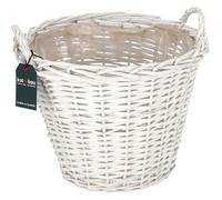 Panier en osier pour fleurs - KOTARBAU - Rustique - Blanc - Osier - Ø 380 x 310 mm