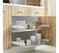 vidaXL 2x Panier Treillis Métallique 800 mm Argenté Panier de Rangement