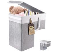 Panier Escalier Pliable, Antidérapant Linge Avec Des Poignées, Couvre et Couvre, 30 L Panier D'Escalier Pliable En Forme De Sac Rangement Organiseur Linge Jouet