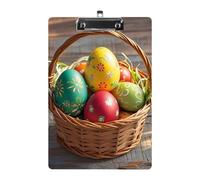 Panier et œufs de Pâques en acrylique A4, tableau d'écriture lisse durable avec clip en métal, tableau portable à fixer au mur, pour bureau, salle de classe, infirmières et enseignants