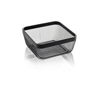 WAS Germany - Panier de rangement carré en métal (24,5 x 24,5 x 11 cm) Noir