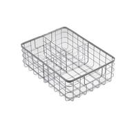 Panier filaire gris 3 compartiments métal - Gris clair - 36 cm X 26 cm X 11.5 cm - CALICOSY