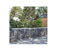 vidaXL Panier gabion avec couvercle 200x50x50 cm fer galvanisé Argenté G