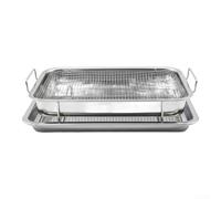 Panier Grill Carré Cuivré 30x22cm avec pour plateau Panier Grill(A) | Structure pour robuste, finition bleue , supporte usage fréquent, pour idéal grillades intenses