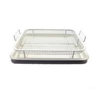 Panier Grill Carré Cuivré 30x22cm avec pour plateau Panier Grill(D) | Structure pour robuste, finition bleue , supporte usage fréquent, pour idéal grillades intenses