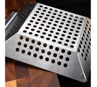 Panier Grille 26cm Carré Anti-Chute Panier Grille 26cm Carré | Acier 430, bords surélevés, anti-chute aliments, résistant haute température, durable