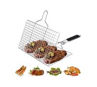 Panier Grille pour Barbecue, Barbecue à Poissons, Pliable Panier Grille pour Barbecue Portable en Acier Inoxydable 304 Grillades
