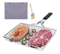 Panier grille pour barbecue en acier inoxydable panier poisson avec poigne portable PZCC