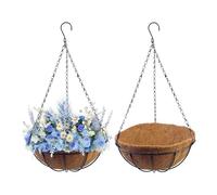 Panier Jardinière Lot de 2 Pots à Fleurs avec Doublure en Fibre de Coco
