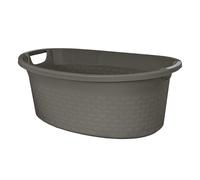 BranQ Cotton Panier à linge ovale avec poignées ergonomiques - 60 l - Pour salle de bain - Gris clair
