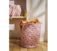 Panier matelassé imprimé fleurs rose TU