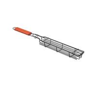 Panier métallique multifonction pour barbecue avec poignée en bois et texture en fer, convient pour différents styles de nourriture et de cuisine, grille de barbecue en plein air