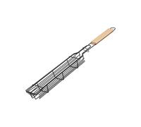 Panier métallique multifonction pour barbecue avec poignée en bois et texture en fer, convient pour différents styles de nourriture et de cuisine, grille de barbecue en plein air