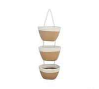Panier Mural 3 Niveaux pour coton pour suspension Gain de Place(white-khaki)