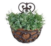 Panier mural en fer forgé 2.3L - L 29 x P 16,4 x H 37,2 cm - Fonte, fibre coco