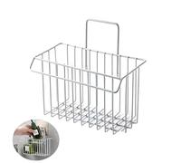 Panier Mural en Fer pour Évier Cuisine, Égouttoir à éponges | Organisation Suspendue, Évacuation de L’Eau, Rangement du Liquide Vaisselle et Tampon Récurant, Blanc