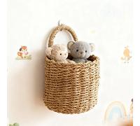 Panier mural suspendu style bohème, paniers de rangement tissés à la main, boîte de rangement pour gingembre, ail, oignon, œufs et fruits pour la cuisine 1PCS