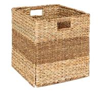Atmosphera - Panier de rangement Ninon - Roseau tressé, pliable, carré 38 x 38 cm - Beige