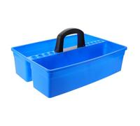 Panier Organisateur de Laboratoire Plastique Bleu | Compartiments Divisés, Support Intégré, Poignée Robuste, Structure Empilable, Rangement Pratique en Salle de Préparation