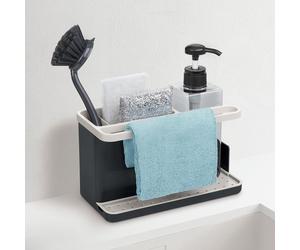 Panier organisateur ustensiles coin évier + distributeur savon