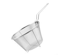 Panier passoire en acier inoxydable de 18 cm avec poignée pour frites, boulettes, légumes, cuillère en fil métallique (18 cm, acier 201)