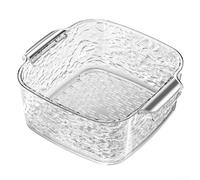 Panier Passoire Extensible Évier Cuisine - Double Couche Lavage Légumes Fruits - PET+ABS Résistant Chaleur - 18x16x10cm(transparent silver)