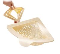 Panier Passoire Magnétique pour Évier Cuisine - Anti-Bouchon Drain Rapide | Filtre Évier Triangulaire pour Fruits Légumes Pâtes Nouilles, Porte-Éponge Intégré