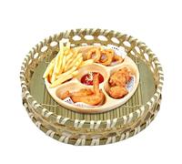 Panier plat | Panier de rangement tissé - Plateau alimentaire creux lavable à plat pour jardin, garde-manger, marché fermier, chignons cuits à la vapeur, , pommes de terre