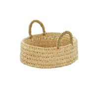 Panier plateau rond osier avec anses Naturel 25x25x8 cm