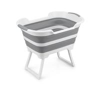 Panier pliable avec pieds et drain, polyvalent pour l'évier, les courses, le linge et le bain du chien
