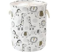 Panier pliable pour linge, 58 litres, extra grand, idéal pour ranger les jouets des enfants, avec fermeture à cordon, motif girafe, forme ronde