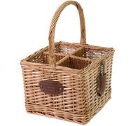 Panier porte-bouteille en osier 4 cases