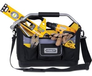 Panier Porte-Outils Stanley, 40 cm, Toile 600x600 Deniers, Sangle Bandoulière Robuste